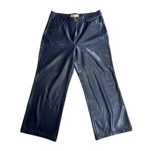 Michael Kors  Women's  Black Wide Leg Leather Pants - Size 10 NWOT